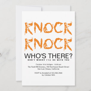 Knock Knock, der dort ist Foto Halloween-Party Einladung