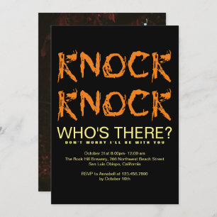 Knock Knock, der dort ist Foto Halloween-Party Inv Einladung