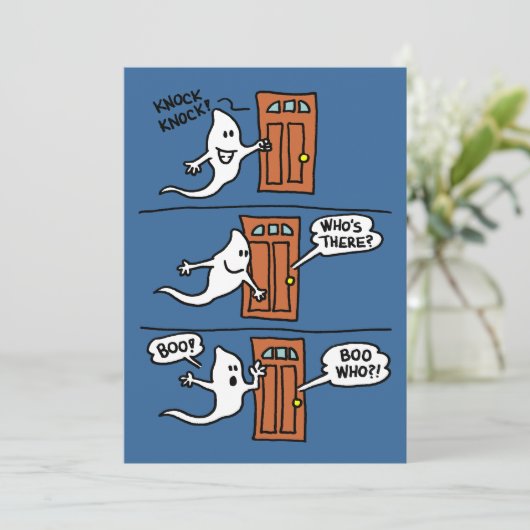 Knock Knock Ghost Halloween Joke Kid Party Einladu Einladung (Stehend Vorderseite)