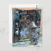 "Knock Knock Gnome" - Wroclaw, Polen Postcard Postkarte (Vorne/Hinten)