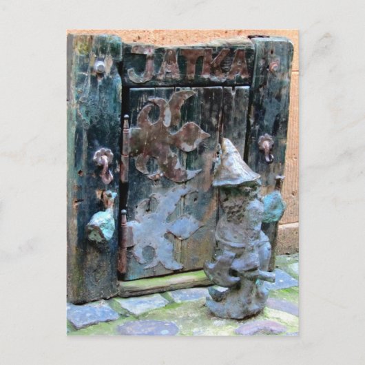 "Knock Knock Gnome" - Wroclaw, Polen Postcard Postkarte (Vorderseite)