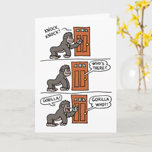 Knock Knock Gorilla Sie selbst ein Steak Karte (Gelbe Blume)