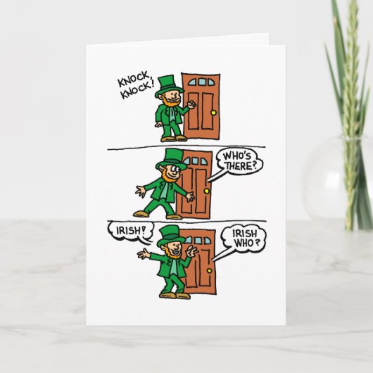 Knock Knock Happy St Patrick's Day Card Karte (Vorderseite)