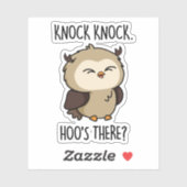 Knock Knock Hoos Es Funny Owl Puff Aufkleber (Blatt)