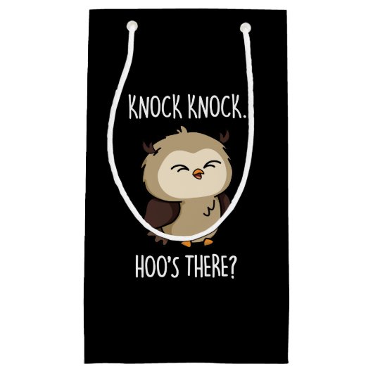 Knock Knock Hoos Es Funny Owl Puff Dark BG Kleine Geschenktüte (Vorderseite)