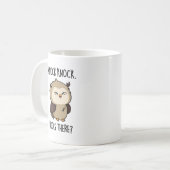 Knock Knock Hoos Es Funny Owl Puff Kaffeetasse (Vorderseite Links)
