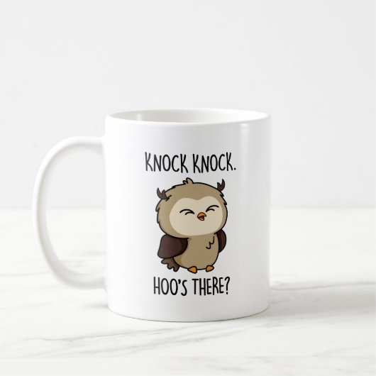 Knock Knock Hoos Es Funny Owl Puff Kaffeetasse (Links)