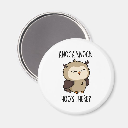 Knock Knock Hoos Es Funny Owl Puff Magnet (Vorderseite/Rückseite)