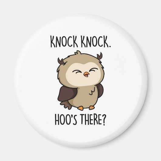 Knock Knock Hoos Es Funny Owl Puff Magnet (Vorne)