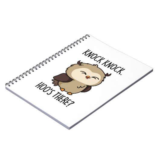 Knock Knock Hoos Es Funny Owl Puff Notizblock (Linke Seite)