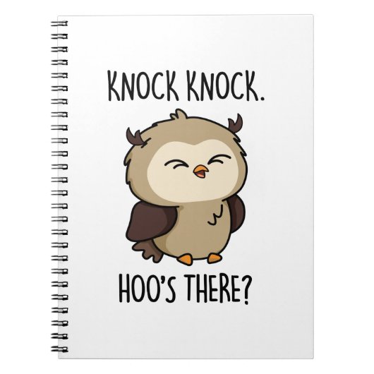 Knock Knock Hoos Es Funny Owl Puff Notizblock (Vorderseite)