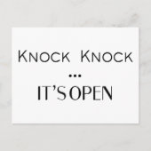 Knock Knock It Open Postkarte (Vorderseite)