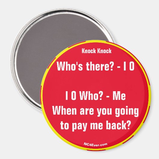 Knock Knock Joke I O Magnet (Vorderseite/Rückseite)