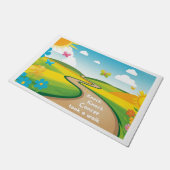 "Knock, Knock", Künstlerische Doormat Fußmatte (Schrägansicht)