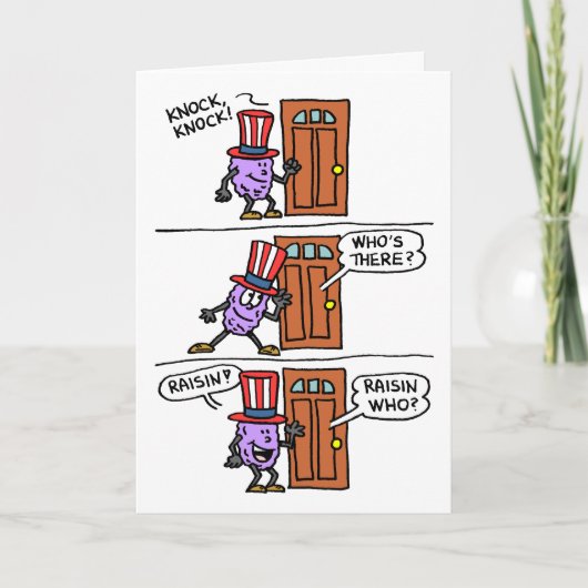 Knock Knock Raisin Independence Day July 4th Karte (Vorderseite)