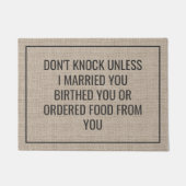 Knock nicht, wenn ich dir Essen bestellt habe Fußmatte (Vorderseite)