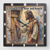 Knock of Hope: Revelation's Call Quadratische Wanduhr (Vorderseite)