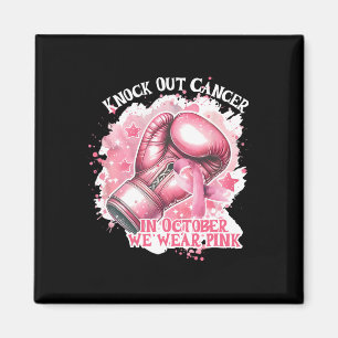 Knock out Boxing Breast Cancer Awareness Pink Ribb Magnet