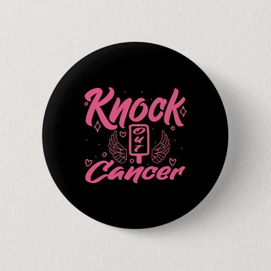 Knock out Cancer Brustkrebs Button (Vorderseite)