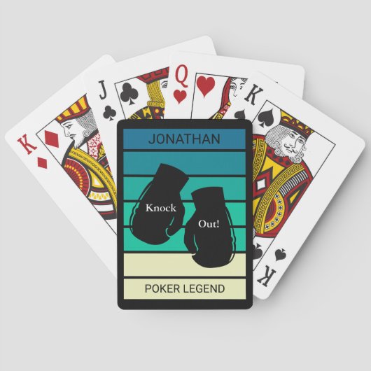 Knock Out Poker Legend Boxing Handschuhe Monogram  Spielkarten (Rückseite)