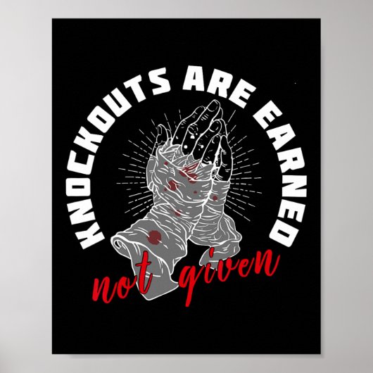 Knock-outs werden verdient, ohne Boxkampf-Moti Poster (Vorne)