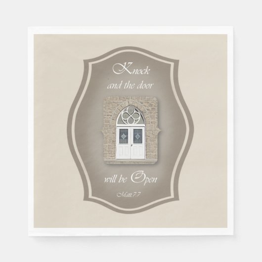 Knock und die Tür wird sich öffnen - Papier Napkin Serviette (Vorderseite)