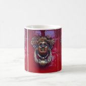 "KNOCKER DER BREMSEN-KOPFSCHEIBE AN DER HELLEN ROT KAFFEETASSE (Mittel)
