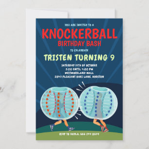 Knockerball-Geburtstagseinladung - Bubble Soccer Einladung