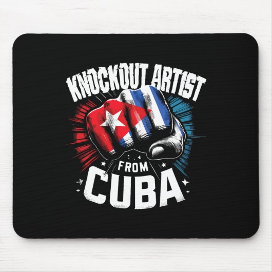 Knockout Artist aus Kuba Boxstolz Mousepad (Vorne)