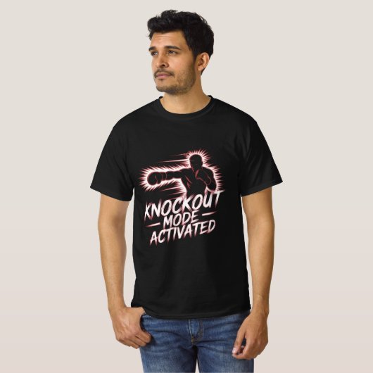Knockout-Modus Aktiviert – Boxen Power T-Shirt (Vorne ganz)
