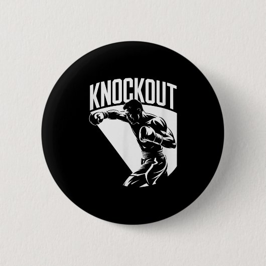 Knockout - Stolz, Ruhm, Meisterschaft Cool Boxen Button (Vorderseite)