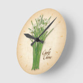 Knolic Chives Herb Clock Runde Wanduhr (Winkel)
