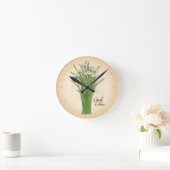 Knolic Chives Herb Clock Runde Wanduhr (Zuhause)