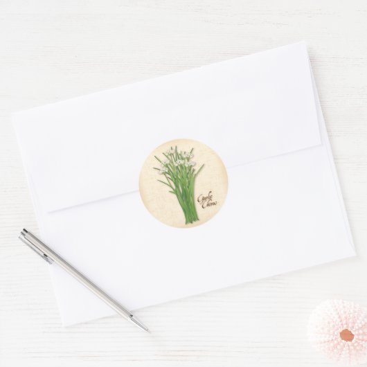 Knolic Chives Herb Round Stickers (Umschlag)