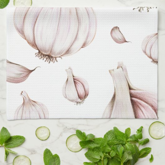 Knolic Clove Pattern | Einfach weiß Geschirrtuch (Gefaltet)