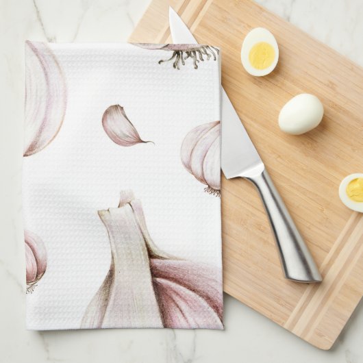 Knolic Clove Pattern | Einfach weiß Geschirrtuch (Viertel Falte)