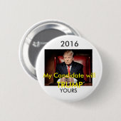 Knopf 2016 Donald Trump Pinback Button (Vorne & Hinten)