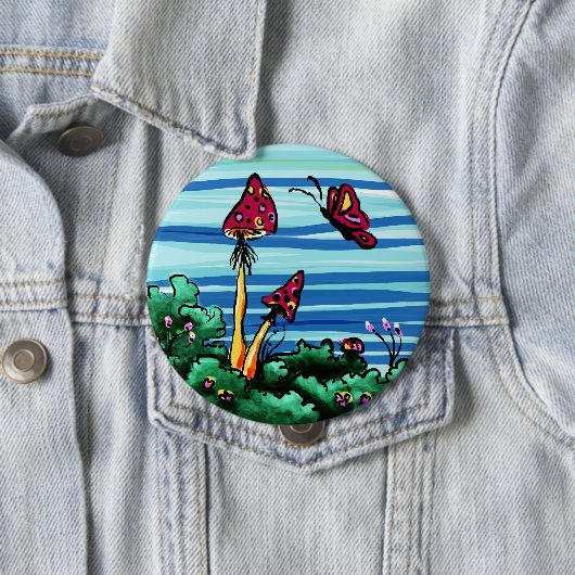 Knopf, 2 rote Pilze Button (Beispiel)