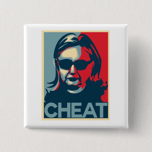 Knopf/Abzeichen BETRÜGER Anti-Hillary Clinton Button (Vorderseite)