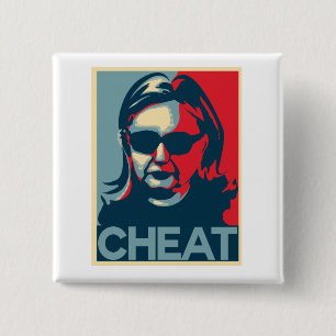 Knopf/Abzeichen BETRÜGER Anti-Hillary Clinton Button