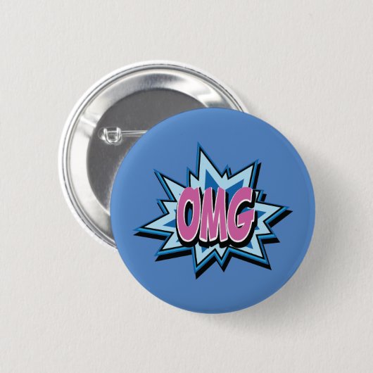 Knopf-Abzeichen des Comic-Text-"OMG" Button (Vorne & Hinten)