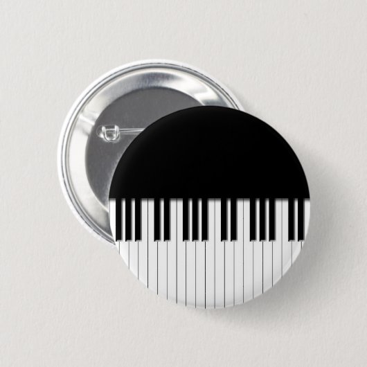 Knopf-Abzeichen - Klavier-Tastatur Schwarz-weiß Button (Vorne & Hinten)