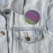 Knopf-Abzeichen - Regenbogenmandala-Fraktal-Muster Button (Beispiel)