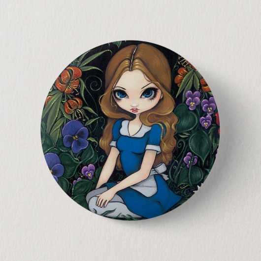 Knopf "Alices und der Blumen" Button (Vorderseite)