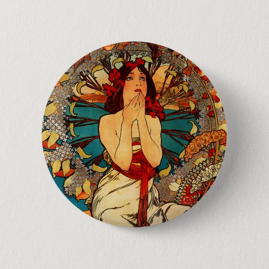 Knopf Alphonse Mucha Monte Carlo Button (Vorderseite)