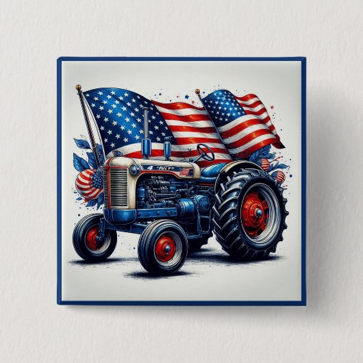 Knopf am Patriotischen Traktor Button (Vorderseite)