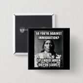 Knopf, amerikanischer Ureinwohner auf Immigration Button (Vorne & Hinten)