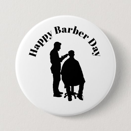 Knopf "Barber Day" - Silhouette "Barber" Button (Vorderseite)