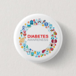 Knopf "Bewusstsein für den Weltdiabetestag" Button