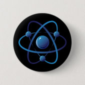 Knopf: Blaues Atom Button (Vorderseite)